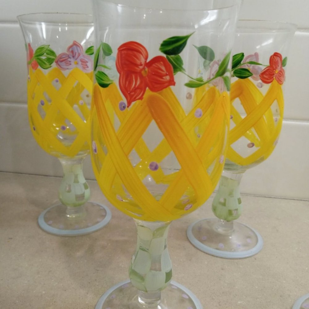 MacKenzie-Child's Style Vintage Cocktail Glasses